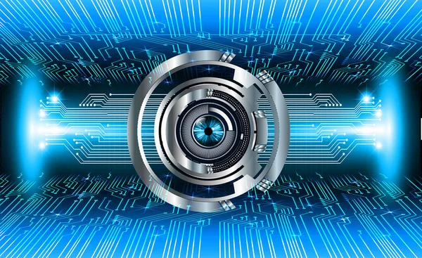 Teknoloji bilimi konsepti göz dijital bağlantısı ve soyut arka planda ikili hi teknolojisi