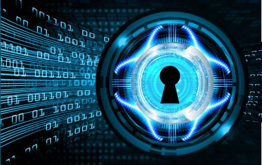 Soyut yüksek hızlı dijital internet bağlantısı tasarımı, siber güvenlik kavramı arka planı