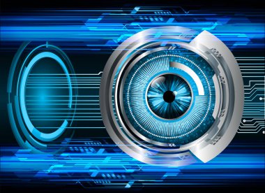 Mavi göz siber devre gelecekteki teknoloji konsepti