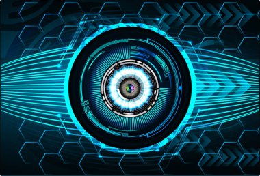 Siber güvenlik teknolojisi, bilgi siber güvenlik kavramı için soyut bir geçmiş. Vektör illüstrasyonu.