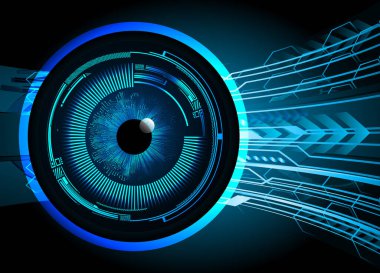 güvenlik siber konsepti göz, soyut yüksek hızlı dijital internet bağlantısı tasarımı