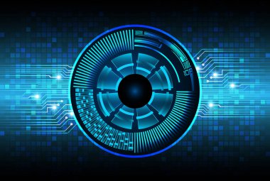 Mavi göz siber devre gelecekteki teknoloji konsepti