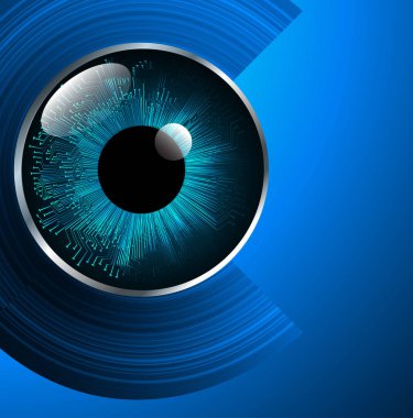 Mavi göz siber devre gelecekteki teknoloji konsepti