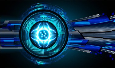 Mavi göz siber devre gelecekteki teknoloji konsepti