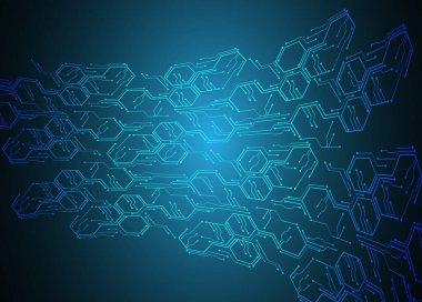 Mavi siber devre gelecekteki teknoloji konsepti