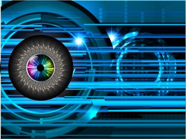 Mavi göz siber devre gelecekteki teknoloji konsepti