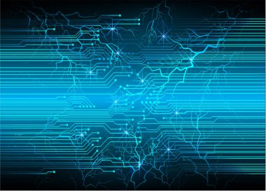 Mavi siber devre gelecekteki teknoloji konsepti