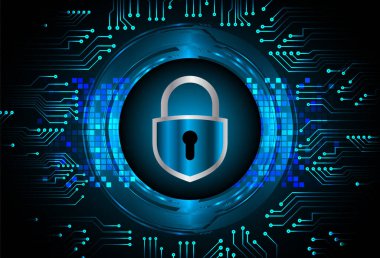 Dijital arkaplanda soyut yüksek hız ve siber güvenlik tasarımı