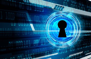 Soyut yüksek hızlı dijital internet bağlantısı tasarımı, siber güvenlik kavramı arka planı