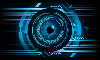 güvenlik siber konsepti göz, soyut yüksek hızlı dijital internet bağlantısı tasarımı