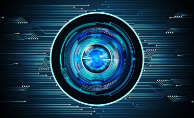 Mavi göz siber devre gelecekteki teknoloji konsepti