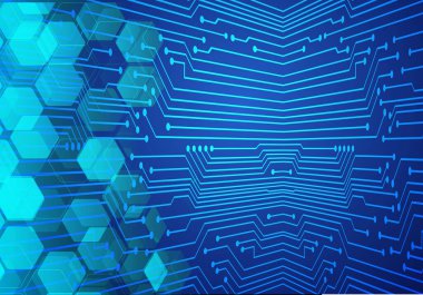 Mavi siber devre gelecekteki teknoloji konsepti