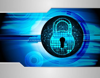 Soyut yüksek hızlı dijital internet bağlantısı tasarımı, siber güvenlik kavramı arka planı