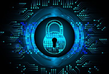 Dijital arkaplanda soyut yüksek hız ve siber güvenlik tasarımı