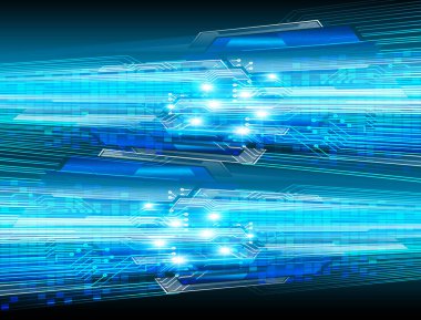 Mavi siber devre gelecekteki teknoloji konsepti