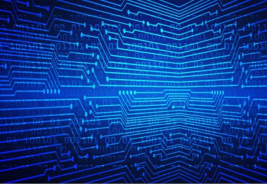 Mavi siber devre gelecekteki teknoloji konsepti