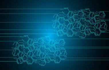 Siber güvenlik kavramı arka plan, dijital soyut vektör çizimi