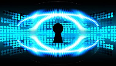 anahtar deliğine sahip siber güvenlik kavramı, soyut yüksek hızlı dijital internet bağlantı tasarımı