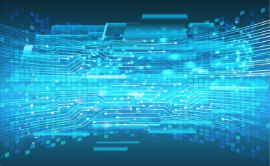 soyut dijital veri vektörü illüstrasyon arka planı, mavi ve siyah renkler