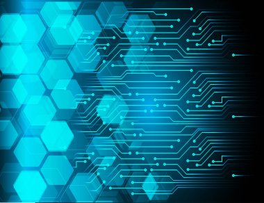 Siber güvenlik teknolojisi, bilgi siber güvenlik kavramı için soyut bir geçmiş. Vektör illüstrasyonu.