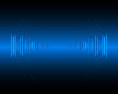 Ses dalgaları dalgalanan koyu mavi ışık