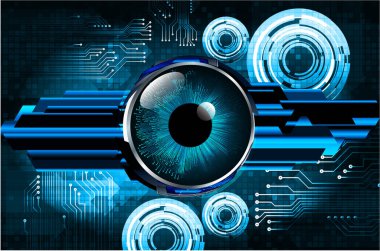 güvenlik siber konsepti göz, soyut yüksek hızlı dijital internet bağlantısı tasarımı