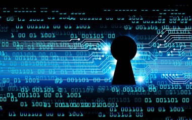 Soyut yüksek hızlı dijital internet bağlantısı tasarımı, siber güvenlik kavramı arka planı