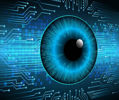 güvenlik siber konsepti göz, soyut yüksek hızlı dijital internet bağlantısı tasarımı