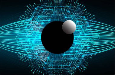 Mavi göz siber devre gelecekteki teknoloji konsepti