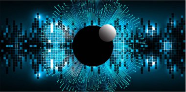 Mavi göz siber devre gelecekteki teknoloji konsepti