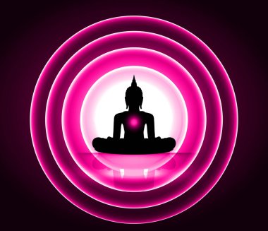 Buda silueti, soyut tasarım içeren konsept arkaplan