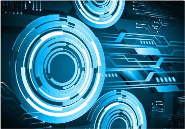 Mavi göz siber devre gelecekteki teknoloji konsepti