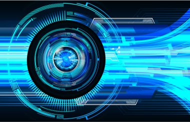 Mavi göz siber devre gelecekteki teknoloji konsepti
