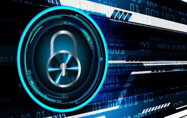 Soyut yüksek hızlı dijital internet bağlantısı tasarımı, siber güvenlik kavramı arka planı