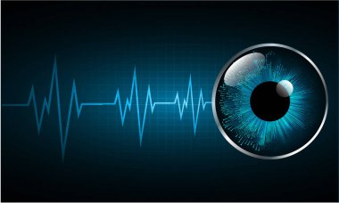 güvenlik siber konsepti göz, soyut yüksek hızlı dijital internet bağlantısı tasarımı