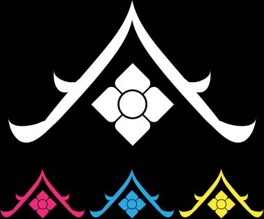 Tayland sanat dekorasyonu unsuru. Vektör illüstrasyonu