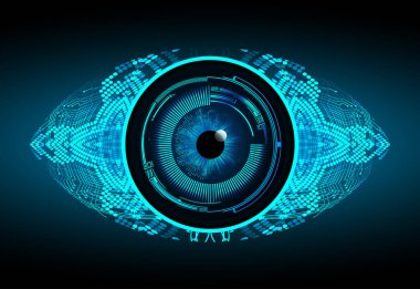 güvenlik siber konsepti göz, soyut yüksek hızlı dijital internet bağlantısı tasarımı