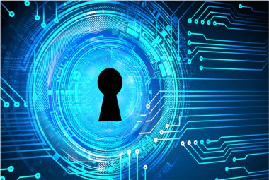 Soyut yüksek hızlı dijital internet bağlantısı tasarımı, siber güvenlik kavramı arka planı