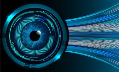 Mavi göz siber devre gelecekteki teknoloji konsepti