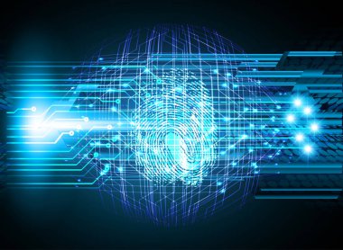 Parmak izi ağı siber güvenlik arka planı.