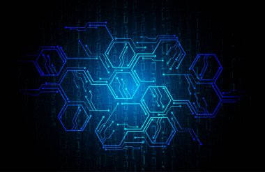 Soyut fütüristik teknoloji kavramı. Dijital Veri İllüstrasyonu.