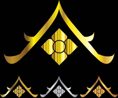 Tayland sanat dekorasyonu unsuru. Vektör illüstrasyonu