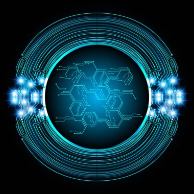 Mavi siber devre gelecekteki teknoloji konsepti