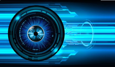 Mavi göz siber devre gelecekteki teknoloji konsepti