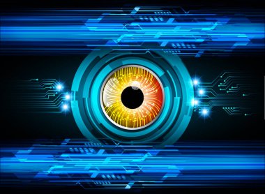 Mavi göz siber devre gelecekteki teknoloji konsepti
