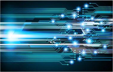 Mavi siber devre gelecekteki teknoloji konsepti