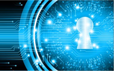 anahtar deliğine sahip siber güvenlik kavramı, soyut yüksek hızlı dijital internet bağlantı tasarımı