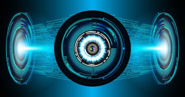 Mavi göz siber devre gelecekteki teknoloji konsepti