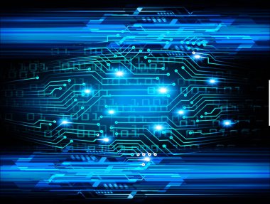 Siber güvenlik teknolojisi, bilgi siber güvenlik kavramı için soyut bir geçmiş. Vektör illüstrasyonu.