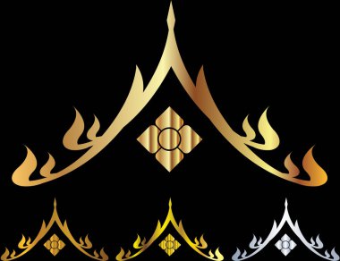 Tayland sanat dekorasyonu unsuru. Vektör illüstrasyonu